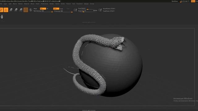 [IMM Brush] Snake Brush For ZBrush