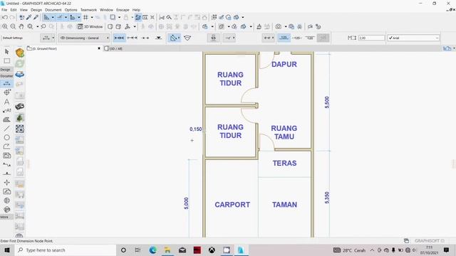 Tutorial membuat dimension denah rumah dengan archicad #pemula #belajarmudah #archicad смотреть онлайн