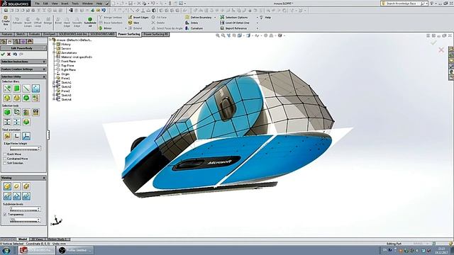 How to make mouse in SolidWorks | Part 1 (Power Surfacing) смотреть онлайн