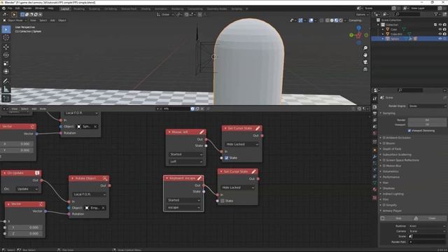 First Person Player Armory 3D Tutorial (only Nodes). #armory3d