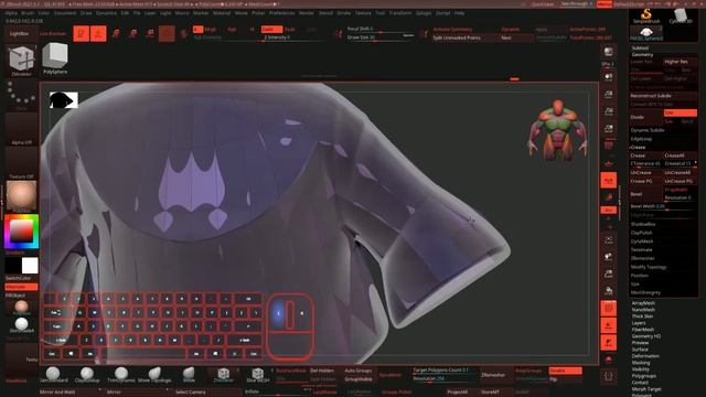 ZBrush 2021.5 : Re - TOPOLOGY Cloth / Topology Brush / Slice Mesh /Extrude EDGE смотреть онлайн