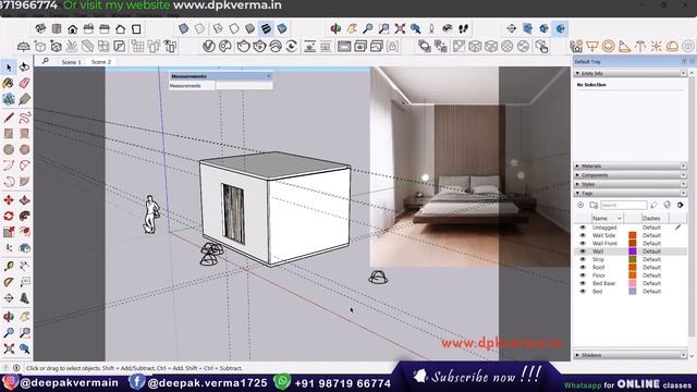 SketchUp Turtorial || Bedroom interior with V-ray смотреть онлайн