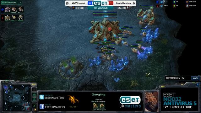 ESET UK Masters Showdown - [P] Harstem vs [Z] Ziktomini - Map 2 смотреть онлайн