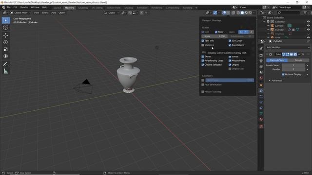 display statistics in Blender 2.9 (number of vertices/edges/faces) смотреть онлайн