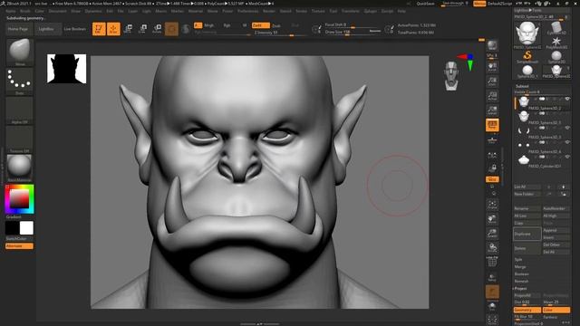 Orc Sculpt in zbrush basics смотреть онлайн