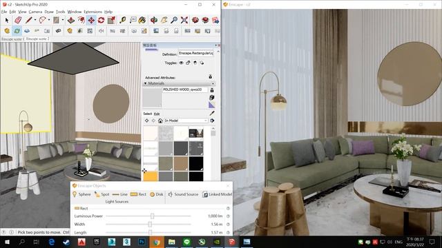 Learn how to Use Enscape 2.7.1 & Sketchup 2020 in RealtimeRender | Time-lapse Tutorial & WalkThroug смотреть онлайн