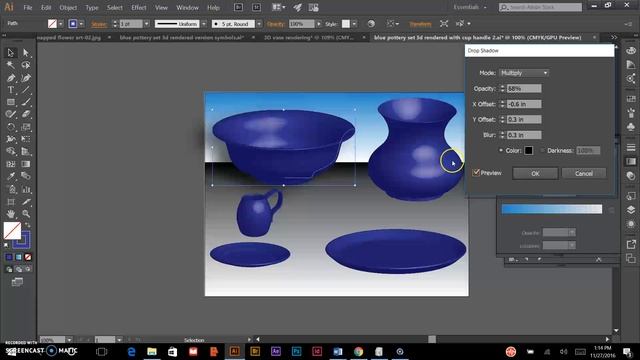 Adding a background and drop shadows to 3D pottery forms смотреть онлайн