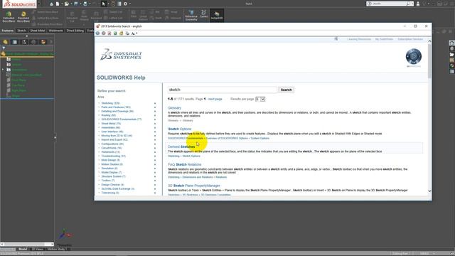 Solidworks Tutorial (how to use search help and command #8) смотреть онлайн