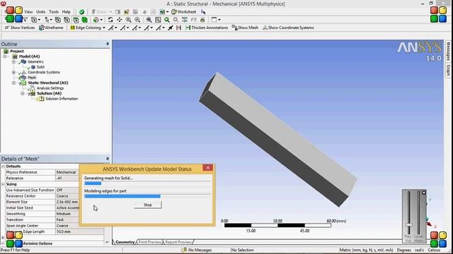 Ansys structural analysis in ANSYS workbech Part 3 смотреть онлайн