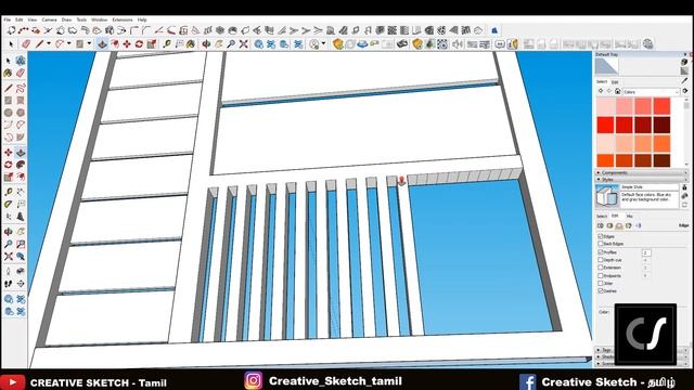 Sketchup- modern gate design | sketchup in tamil | creative sketch tamil смотреть онлайн