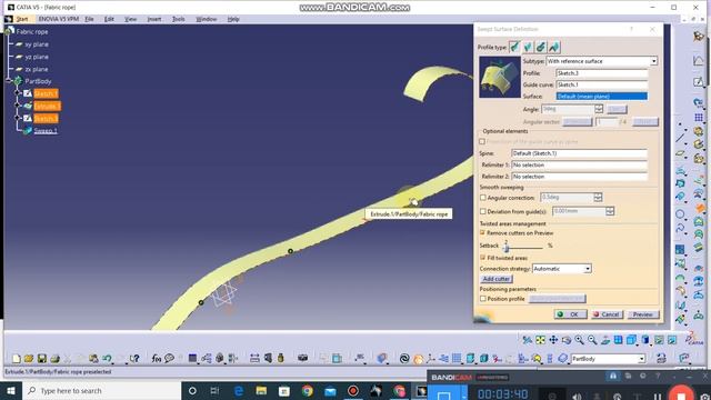 Modeling a fabric rope in CATIA V5, Surface design in CATIA, Generative Shape Design смотреть онлайн