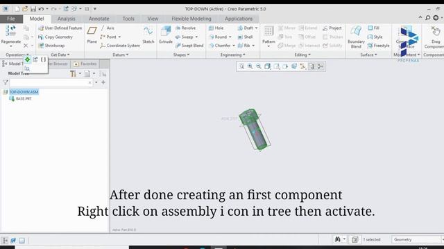 Top down approach | advanced creo PTC | tamil | profenaa |creo assembly смотреть онлайн