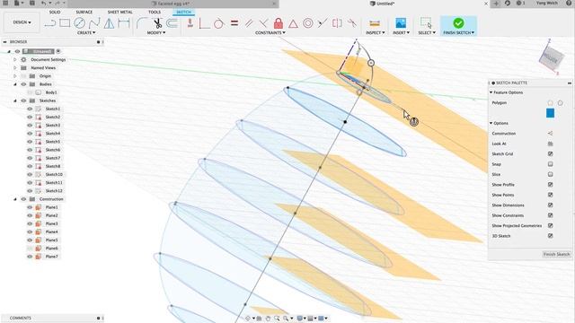 Fusion360 Tutorial: How to model a faceted egg (how to create from scratch low polygon model) смотреть онлайн