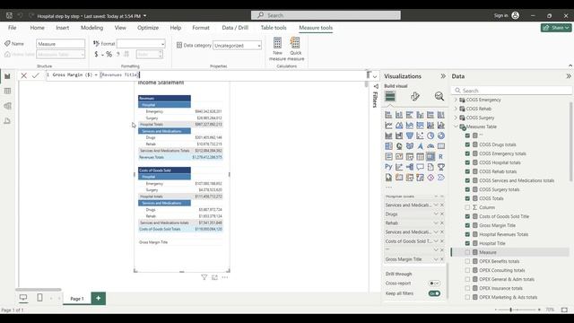 Gross Margin Measures. How to build an Income Statement Dashboard for a Hospital? Tutorial. Part 9. смотреть онлайн