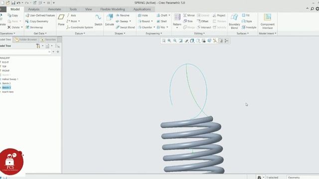 How to design Spring (Extension spring, Tension Spring) on creo with full detail смотреть онлайн