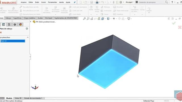 Exercícios do Curso Básico de SolidWorks - P4 - Ressalto até o vértice смотреть онлайн