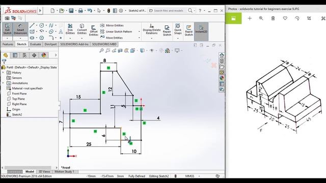 3D V-Block | SolidWorks Tutorial for beginners Exercise 9 смотреть онлайн