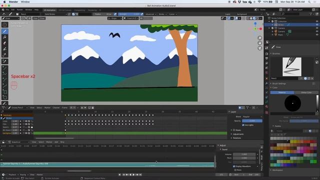 How to import and Edit Audio in Blender 2.9 using Grease Pencil. Beginner tutorial смотреть онлайн