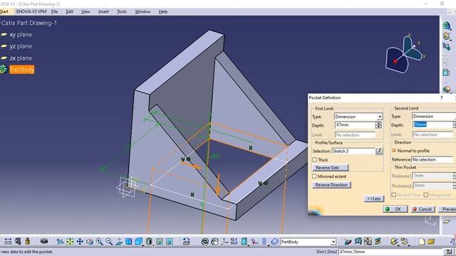 CATIA V5 Part Drawing 1 смотреть онлайн