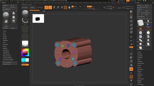 Intro to ZBrush 023 - Clip Circle, Rect and BRadius Modifier Settings!! смотреть онлайн