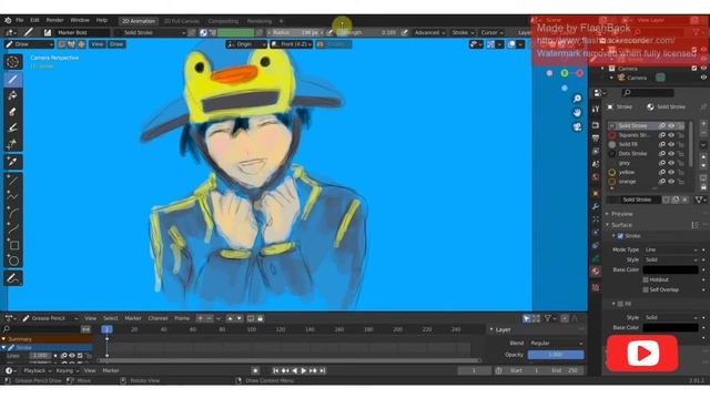 Quick Tip : How To Add Color In Blender Grease Pencil 2D Animation #blender #greasepencil #2danimat
