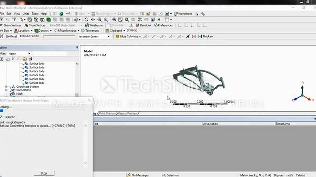 Statick structur - Bike circle Frame - ANSYS смотреть онлайн