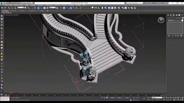 Classic staircase modeling|3d modeling|interior design смотреть онлайн
