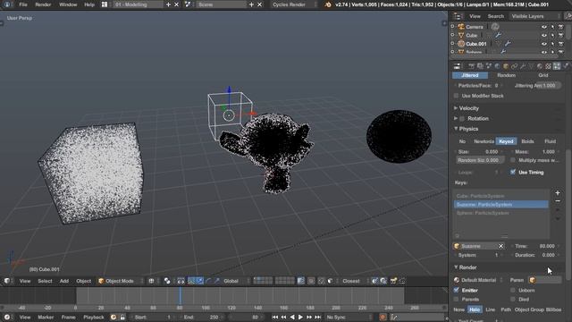 Morphing Particle systems with Keyed Physics in Blender смотреть онлайн