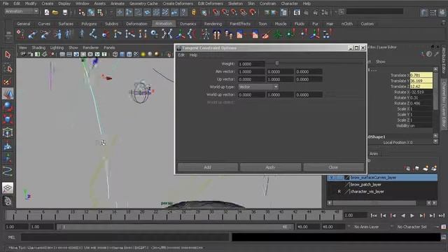 08 Tangent Constraint Maya Rigging