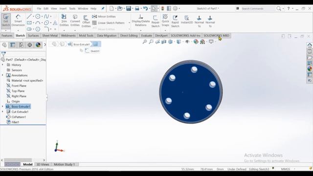 Solidworks 24 Circular and Linear Pattern смотреть онлайн