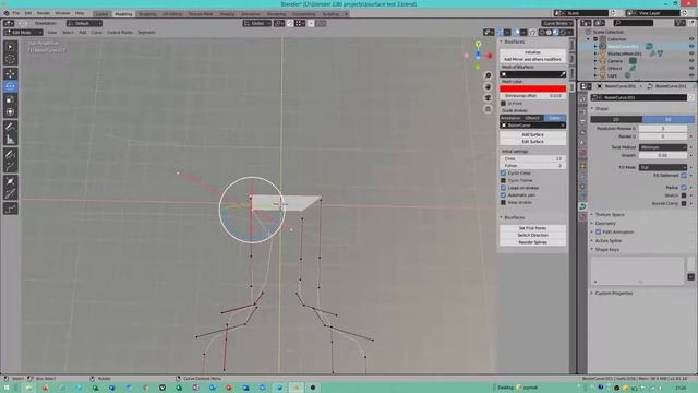 Blender 2.81 beta - Bsurface - wytłaczanie obiektu - typu loft z 4 krzywych смотреть онлайн