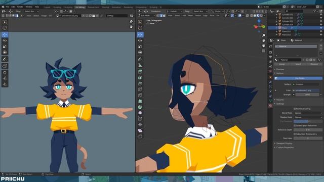 Stylized Low poly Vtuber 3D Modeling Time-lapse смотреть онлайн
