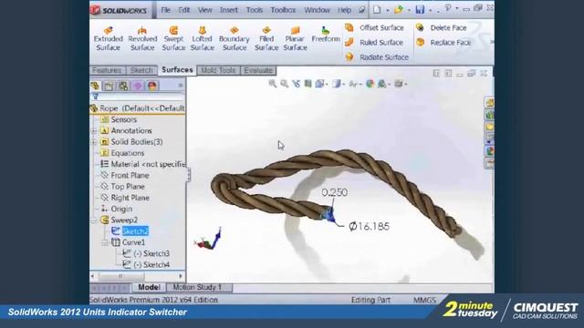 Units Switcher 2 Minute Tuesday - What's New in SolidWorks 2012 presented by Cimquest смотреть онлайн