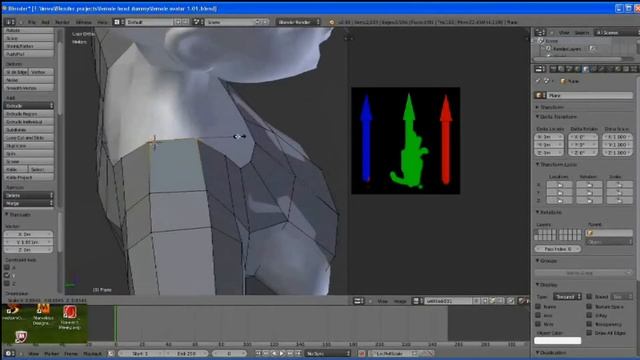 IMVU clothing mesh process in Blender, part 1 (see description) смотреть онлайн