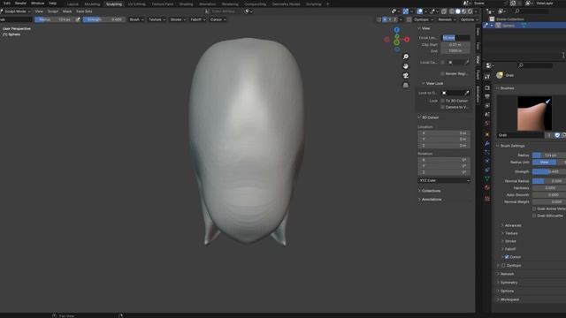 Sculping Blender Setup 008 Focal Length=100 After basic sculping is done смотреть онлайн