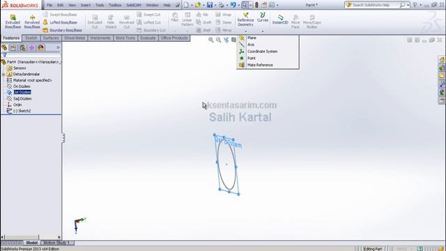 24 Solidworks 2013 Eğitim - Lofted Boss,Plane Oluşturma,Guide Curve смотреть онлайн