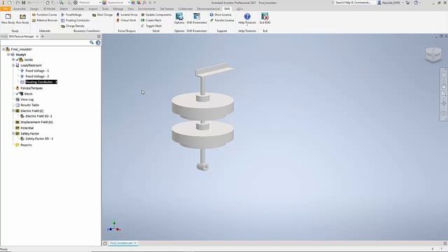 Simulation of a high voltage insulator using EMS for Inventor смотреть онлайн