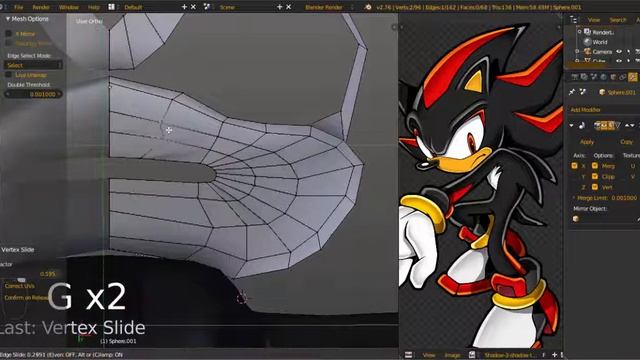 Blender Tutorial: Modeling Shadow The Hedgehog Part: 6 Beginning The Face смотреть онлайн