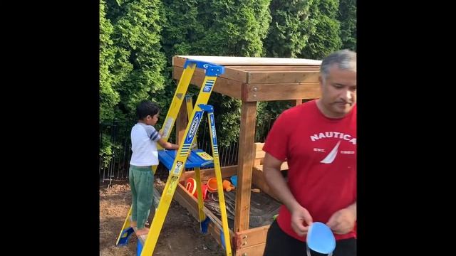 Build kid’s playhouse with sandbox from scratch🤩 смотреть онлайн