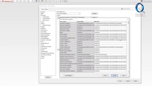 File Template Locations in SOLIDWORKS смотреть онлайн