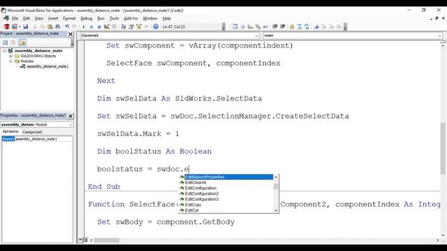 Solidworks VBA Macro – Add Distance Mate смотреть онлайн