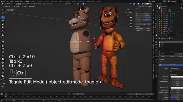 How to Model a FNaF body in blender!! (Freddy) смотреть онлайн