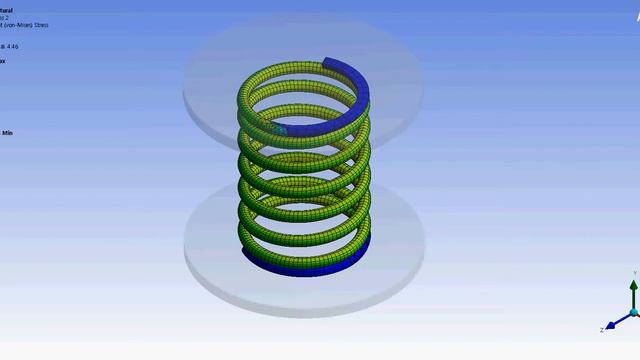 Spring analysis for circular section in Ansys R16 смотреть онлайн