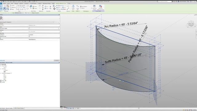Autodesk Revit 2018 3 3D View {3D} Mass Arc Facade 2019 09 18 13 48 21 смотреть онлайн