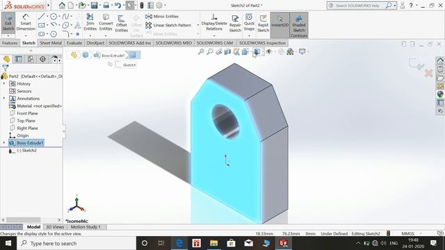 solidworks tutorial basic isometric part 1 смотреть онлайн