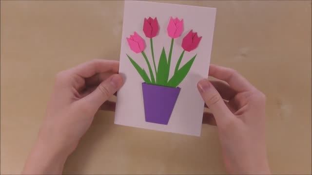 3D открытка с цветами на 8 марта МАМЕ! Поделки своими руками! смотреть онлайн