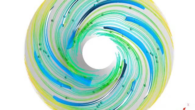 Flow through a centerifugal impeller with 50% splitters using ANSYS CFX смотреть онлайн