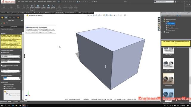 Custom view in solidworks drawing , Light , Camera and view adjust. смотреть онлайн
