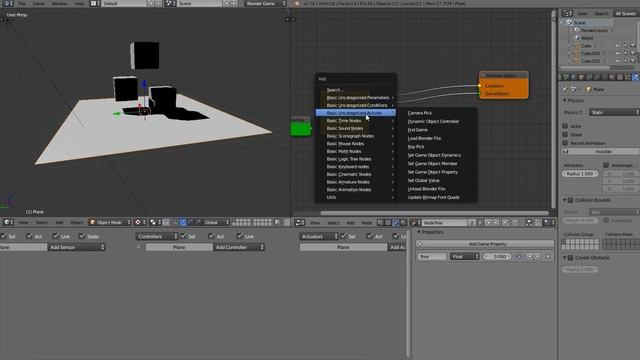 Collision node (Logic Nodes Addon) - BGE Tutorial смотреть онлайн