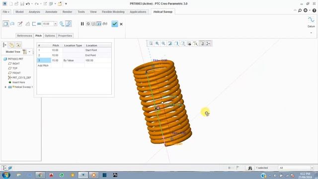 How to make Spring In CREO 3.0 смотреть онлайн